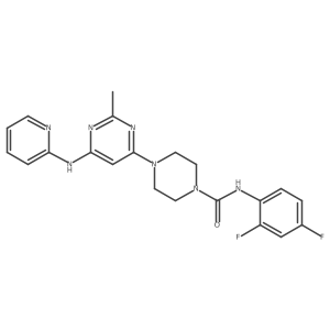 N-(2,4-difluorophenyl)-4-(2-methyl-6-(pyridin-2-ylamino)pyrimidin-4-yl)piperazine-1-carboxamide结构式