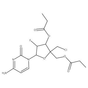 Cytidine, 4a(2)-C-(chloromethyl)-2a(2)-deoxy-2a(2)-fluoro-, 3a(2),5a(2)-dipropanoate Structure