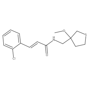 (E)-3-(2-chlorophenyl)-N-((3-methoxytetrahydrothiophen-3-yl)methyl)acrylamide结构式