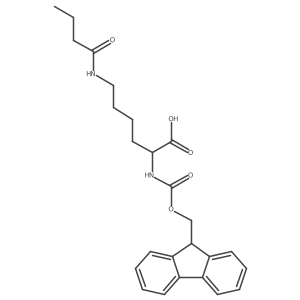 L-lysine, n2-[(9h-fluoren-9-ylmethoxy)carbonyl]-N6-(1-oxobutyl)-结构式