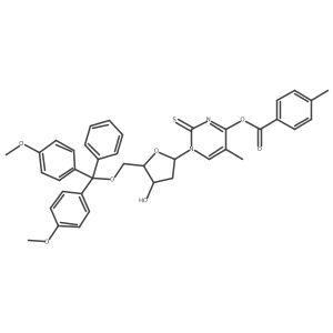 5'-O-(Dimethoxytrityl)-n3/o4-(toluoyl)-2-thiothymidine结构式