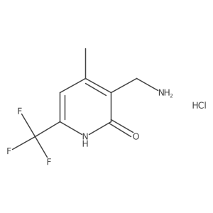 3-(aminomethyl)-4-methyl-6-(trifluoromethyl)pyridin-2(1H)-one hydrochloride结构式