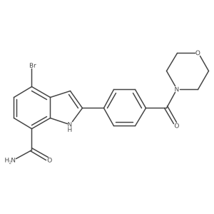 4-Bromo-2-(4-(morpholine-4-carbonyl)phenyl)-1H-indole-7-carboxamide结构式