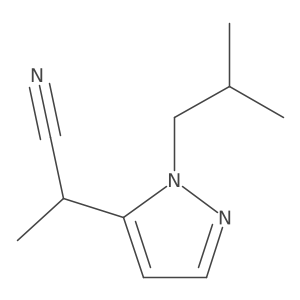 2-[1-(2-methylpropyl)-1H-pyrazol-5-yl]propanenitrile Structure