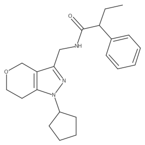 N-((1-cyclopentyl-1,4,6,7-tetrahydropyrano[4,3-c]pyrazol-3-yl)methyl)-2-phenylbutanamide结构式