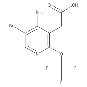 2-(4-Amino-5-bromo-2-(trifluoromethoxy)pyridin-3-yl)acetic acid Structure