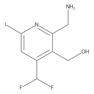 2-(Aminomethyl)-4-(difluoromethyl)-6-iodopyridine-3-methanol Structure