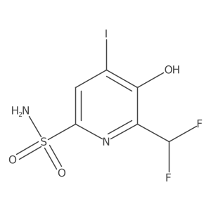 2-(Difluoromethyl)-3-hydroxy-4-iodopyridine-6-sulfonamide结构式