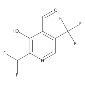 2-(Difluoromethyl)-3-hydroxy-5-(trifluoromethyl)pyridine-4-carboxaldehyde Structure