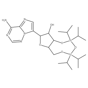 (6aR,8S,9S,9aS)-8-(4-aminoimidazo[2,1-f][1,2,4]triazin-7-yl)-2,2,4,4-tetraisopropyltetrahydro-6H-furo[3,2-f][1,3,5,2,4]trioxadisilocin-9-ol结构式