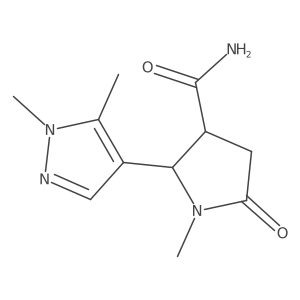 (2R,3R)-2-(1,5-Dimethylpyrazol-4-yl)-1-methyl-5-oxopyrrolidine-3-carboxamide Structure