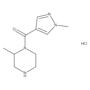 (2S)-2-methyl-1-(1-methyl-1H-pyrazole-4-carbonyl)piperazine hydrochloride结构式