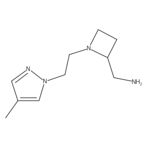 {1-[2-(4-methyl-1H-pyrazol-1-yl)ethyl]azetidin-2-yl}methanamine Structure