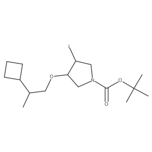 Tert-butyl 3-(2-cyclobutylpropoxy)-4-iodopyrrolidine-1-carboxylate结构式