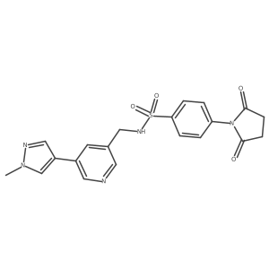 4-(2,5-dioxopyrrolidin-1-yl)-N-((5-(1-methyl-1H-pyrazol-4-yl)pyridin-3-yl)methyl)benzenesulfonamide结构式