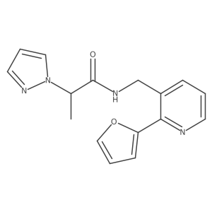 N-((2-(furan-2-yl)pyridin-3-yl)methyl)-2-(1H-pyrazol-1-yl)propanamide Structure