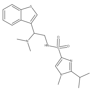 N-(2-(benzo[b]thiophen-3-yl)-2-(dimethylamino)ethyl)-2-isopropyl-1-methyl-1H-imidazole-4-sulfonamide Structure