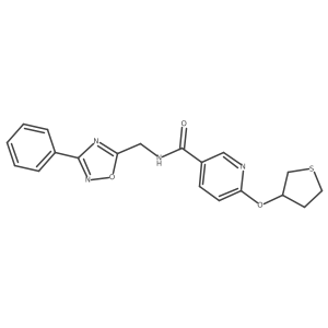 N-((3-phenyl-1,2,4-oxadiazol-5-yl)methyl)-6-((tetrahydrothiophen-3-yl)oxy)nicotinamide Structure