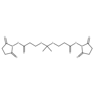 Bis(2,5-dioxopyrrolidin-1-yl) 3,3'-(propane-2,2-diylbis(sulfanediyl))dipropionate结构式