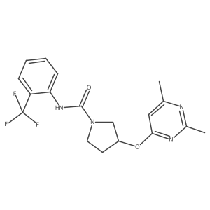 3-[(2,6-dimethylpyrimidin-4-yl)oxy]-N-[2-(trifluoromethyl)phenyl]pyrrolidine-1-carboxamide结构式