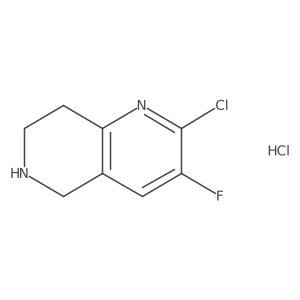 2-Chloro-3-fluoro-5,6,7,8-tetrahydro-1,6-naphthyridine hcl Structure