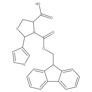 3-{[(9H-fluoren-9-yl)methoxy]carbonyl}-2-(thiophen-3-yl)-1,3-thiazolidine-4-carboxylic acid结构式