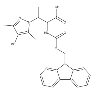 3-(4-bromo-3,5-dimethyl-1H-pyrazol-1-yl)-2-({[(9H-fluoren-9-yl)methoxy]carbonyl}amino)butanoic acid Structure