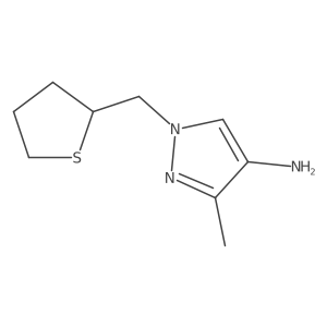 3-methyl-1-[(thiolan-2-yl)methyl]-1H-pyrazol-4-amine结构式