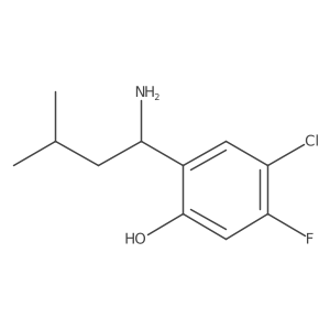 2-(1-Amino-3-methylbutyl)-4-chloro-5-fluorophenol结构式