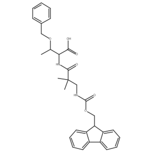 (2S,3R)-3-(benzyloxy)-2-[3-({[(9H-fluoren-9-yl)methoxy]carbonyl}amino)-2,2-dimethylpropanamido]butanoic acid结构式