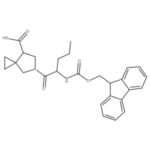 5-[(2S)-2-({[(9H-fluoren-9-yl)methoxy]carbonyl}amino)pentanoyl]-5-azaspiro[2.4]heptane-7-carboxylic acid Structure