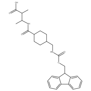 3-({4-[({[(9H-fluoren-9-yl)methoxy]carbonyl}amino)methyl]cyclohexyl}formamido)-2-methylbutanoic acid Structure