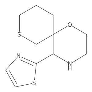 5-(1,3-Thiazol-2-yl)-1-oxa-8-thia-4-azaspiro[5.5]undecane结构式