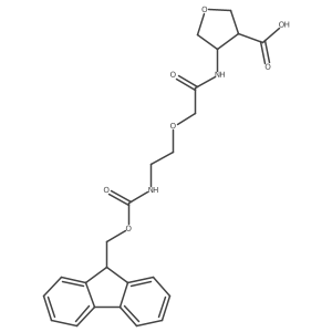 4-{2-[2-({[(9H-fluoren-9-yl)methoxy]carbonyl}amino)ethoxy]acetamido}oxolane-3-carboxylic acid结构式