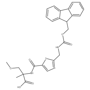 2-({2-[({[(9H-fluoren-9-yl)methoxy]carbonyl}amino)methyl]-1,3-thiazol-5-yl}formamido)-3-methoxy-2-methylpropanoic acid Structure