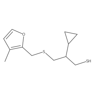 2-Cyclopropyl-3-{[(3-methylfuran-2-yl)methyl]sulfanyl}propane-1-thiol Structure