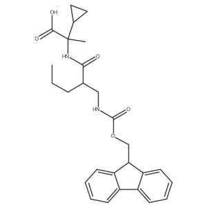 2-cyclopropyl-2-{2-[({[(9H-fluoren-9-yl)methoxy]carbonyl}amino)methyl]pentanamido}propanoic acid Structure