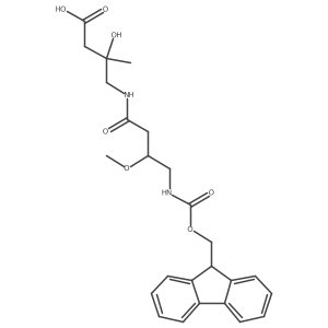 4-[4-({[(9H-fluoren-9-yl)methoxy]carbonyl}amino)-3-methoxybutanamido]-3-hydroxy-3-methylbutanoic acid Structure