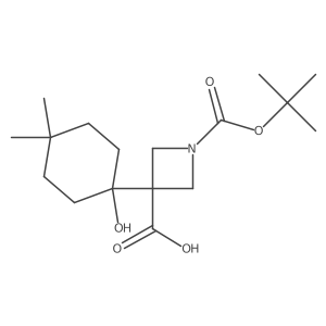 1-[(Tert-butoxy)carbonyl]-3-(1-hydroxy-4,4-dimethylcyclohexyl)azetidine-3-carboxylic acid Structure