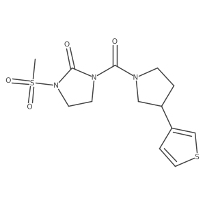 1-(Methylsulfonyl)-3-(3-(thiophen-3-yl)pyrrolidine-1-carbonyl)imidazolidin-2-one结构式