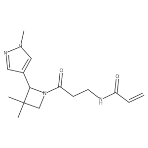 N-[3-[3,3-Dimethyl-2-(1-methylpyrazol-4-yl)azetidin-1-yl]-3-oxopropyl]prop-2-enamide结构式
