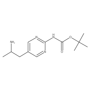 tert-butyl N-{5-[(2S)-2-aminopropyl]pyrimidin-2-yl}carbamate结构式