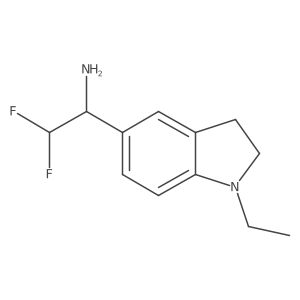 1-(1-ethyl-2,3-dihydro-1H-indol-5-yl)-2,2-difluoroethan-1-amine结构式