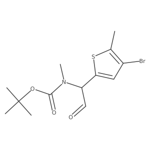 tert-butyl N-[1-(4-bromo-5-methylthiophen-2-yl)-2-oxoethyl]-N-methylcarbamate结构式
