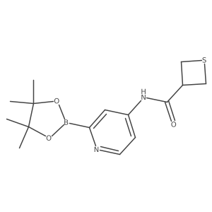 N-[2-(4,4,5,5-tetramethyl-1,3,2-dioxaborolan-2-yl)-4-pyridyl]thietane-3-carboxamide结构式