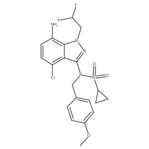 N-(7-Amino-4-chloro-1-(2,2-difluoroethyl)-1H-indazol-3-yl)-N-(4-methoxybenzyl)cyclopropanesulfonamide结构式
