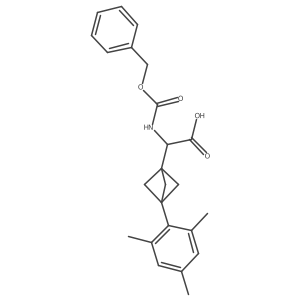 2-(Phenylmethoxycarbonylamino)-2-[3-(2,4,6-trimethylphenyl)-1-bicyclo[1.1.1]pentanyl]acetic acid结构式