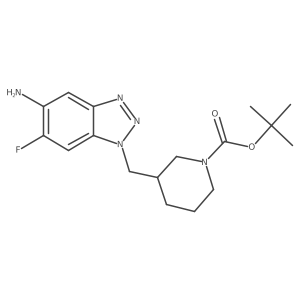 tert-butyl 3-[(5-amino-6-fluoro-1H-1,2,3-benzotriazol-1-yl)methyl]piperidine-1-carboxylate Structure