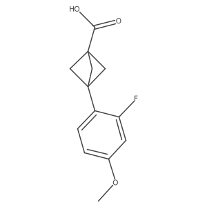 3-(2-Fluoro-4-methoxyphenyl)bicyclo[1.1.1]pentane-1-carboxylic acid结构式
