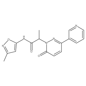 N-(3-methylisoxazol-5-yl)-2-(6-oxo-3-(pyridin-3-yl)pyridazin-1(6H)-yl)propanamide结构式
